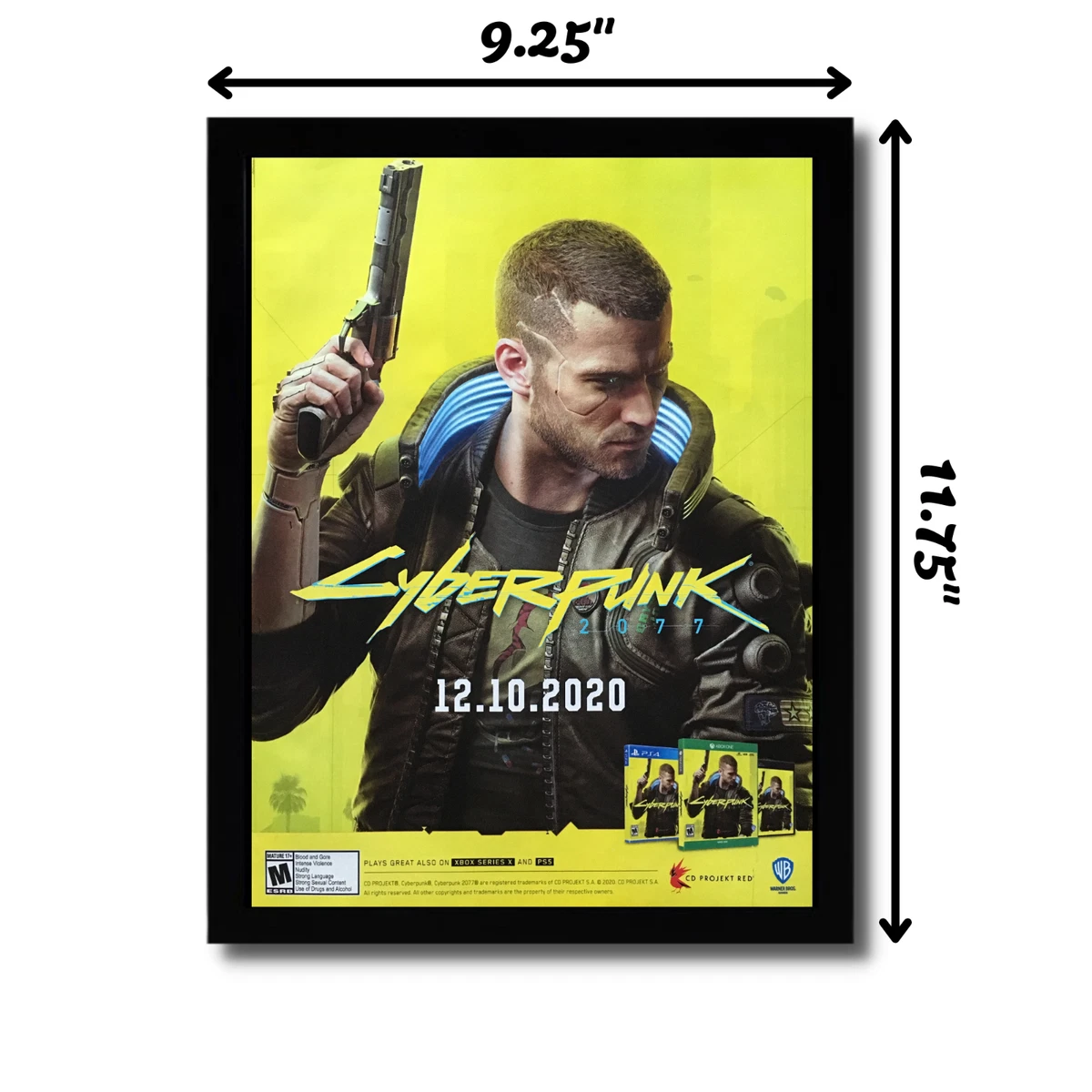 Cyberpunk 2077 Framed Print Ad Poster Authentic PS4 Xbox One PC