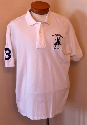 Polo Ralph Lauren Mens XL Polo Shirt  White New York Rugby sailing Shield