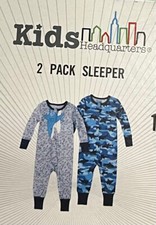 Kids Headquarters 2 Pk SLEEPER SHARK PAJAMA Set BLUE MULTI 6M NWT