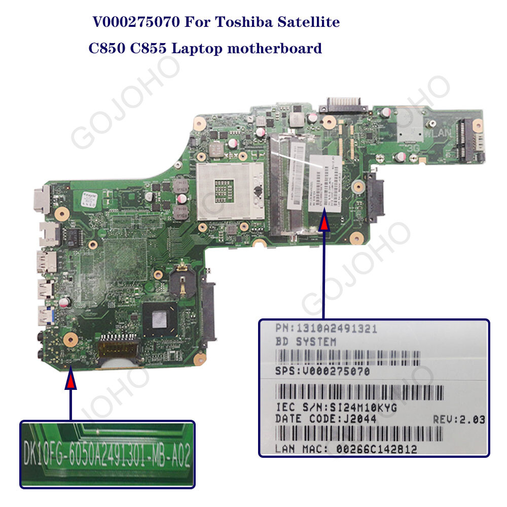 C855 Toshiba C850 Motherboard Main Toshiba Satellite C850 C855