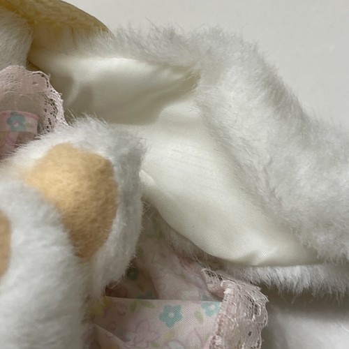 World of Smile Vintage 1992 Easter Bunny Rabbit Plush Pink Eyes Hat Outfit 6” - Picture 5 of 13