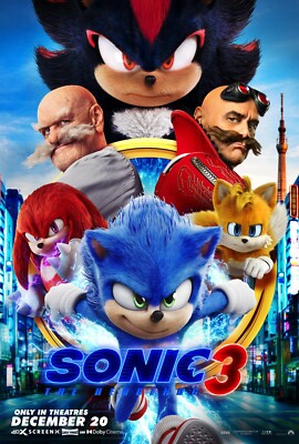 Sonic The Hedgehog 3 movie poster (f)  - 11 x 17 inches