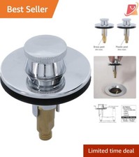 Durable Chrome Lift and Turn Drain Stopper - Fits Standard Bathtub Drains