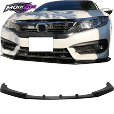 Fits 16-18 Honda Civic Coupe Sedan IKON V3 Style Front Bumper Lip Kit PU