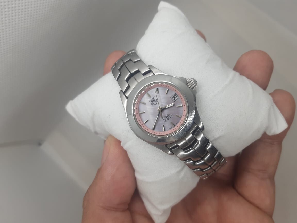 Women's Tag Heuer Link Pink Pearl Dial with Sapphire Crystal Tiger Woods Edition