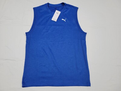 Puma Mens ESS Reso Training  Sports -Faster Tank Training Tank  top vivid Blue