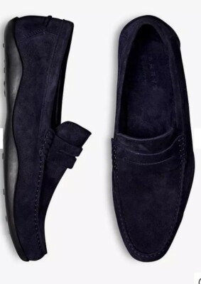 Harrys Of London Basel kudu Suede Penny Loafers Midnight  display picture 2