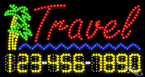 NEW “TRAVEL" 32x17 w/PHONE NUMBER SOLID/ANIMATED LED SIGN CUSTOM OPTIONS 25112 - Picture 1 of 3