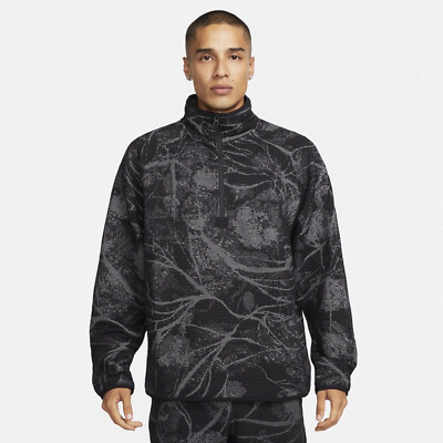 Nike Therma-FIT ADV Tech Pack Half Zip Floral Jacket Black DV4293-010 Sz 2XL NWT