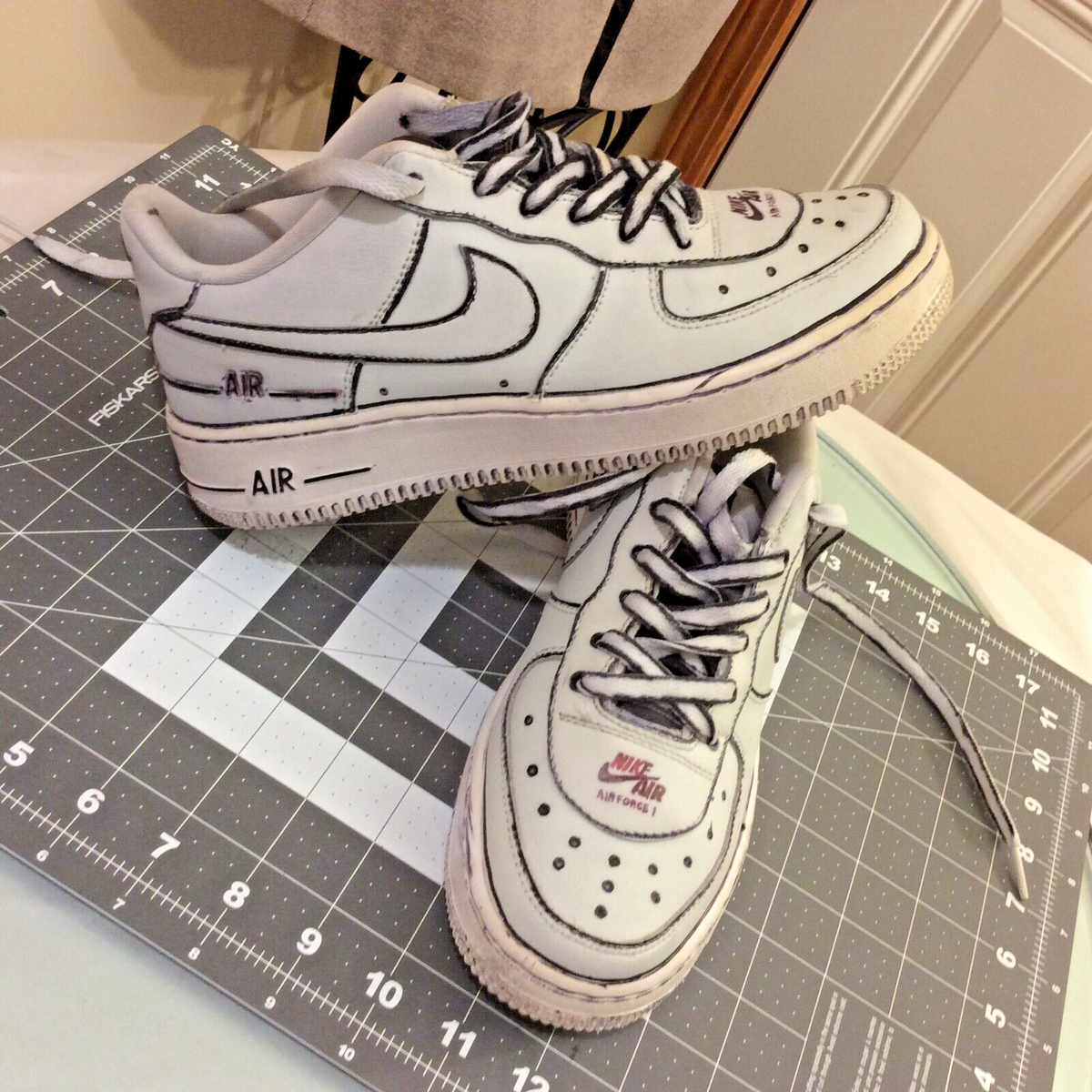 Nike Air Force SIZE 6Y White-black Cj4092-002