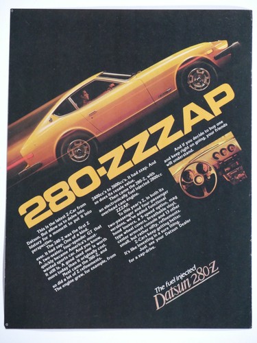 1977 Datsun 280 ZZZ ZAP Vintage The Fuel Injected Z Original Print Ad 8.5 x 11" - Picture 5 of 8