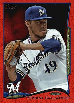 Yovani Gallardo 2014 Topps #388 Red Foil Milwaukee Brewers - Bild 1 von 2