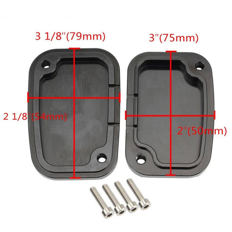 Pair Front Brake Master Cylinder Cover For Harley Street Glide V-Rod Road Glide - Изображение 2 из 4