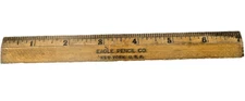 Vintage Eagle Pencil Co 7" Wood Ruler, 1950s, used (V)