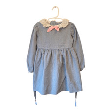 Vintage Girl's Atlanta Mills Inc Blue Ditzy Floral Collared Dress