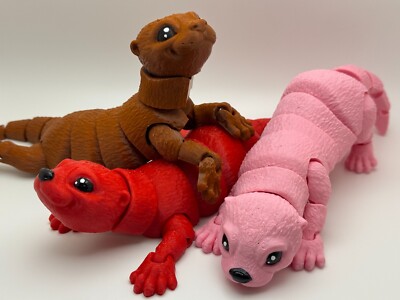 3D Printed Articulated River Otter Flexible Fidget Toy WITH BONUS!