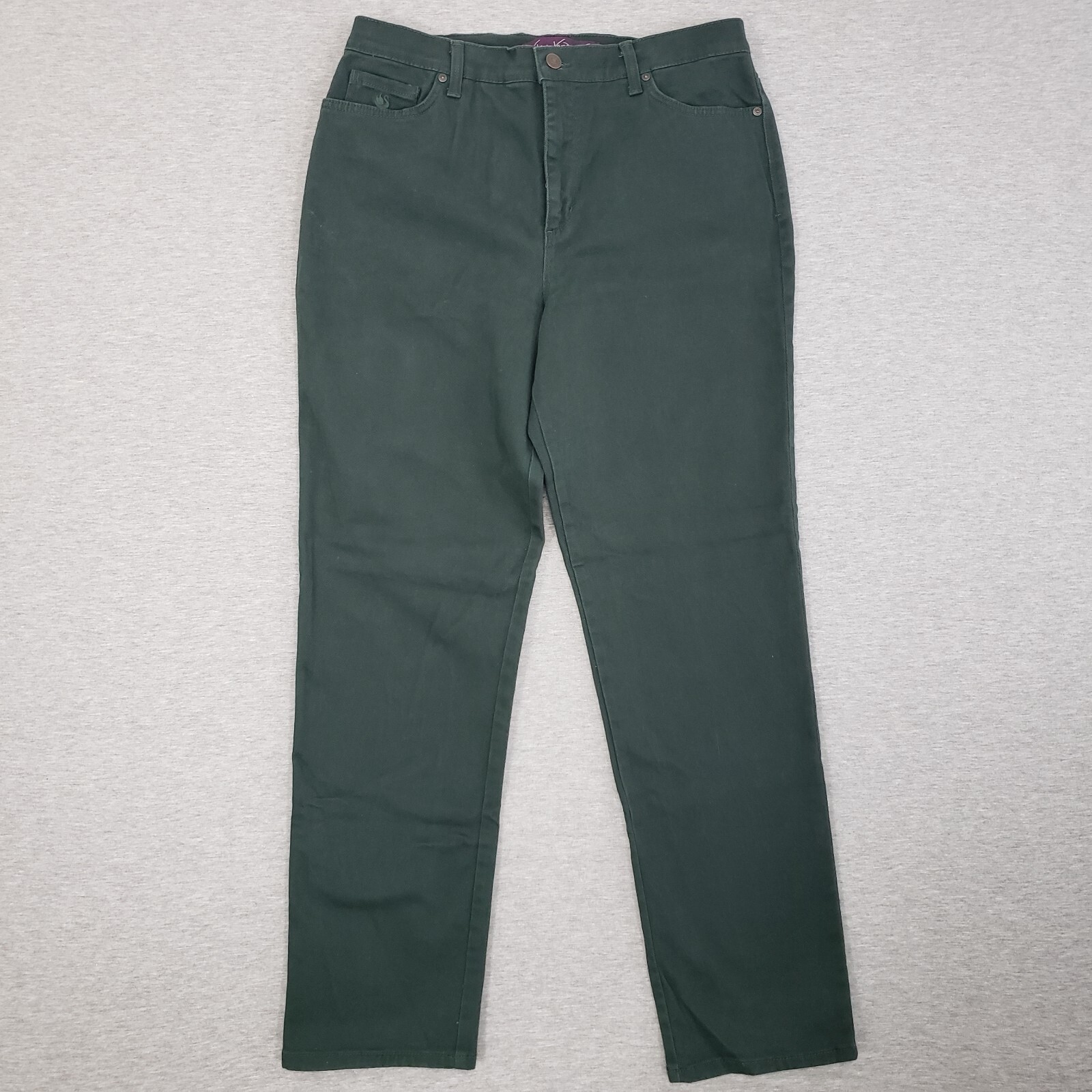 Gloria Vanderbilt Amanda 12 Stretch Jeans Dark Green Pocket