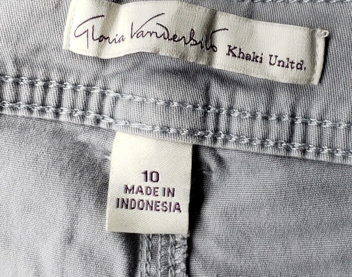 Pantalones Cortos Gloria Vanderbilt Caqui Unltd Mujer Gris Talla 10 Foto 3 de 4