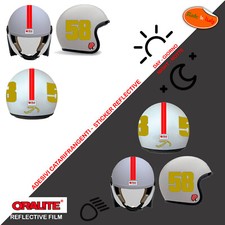 Adesivi casco rifrangenti misano 58 simoncelli stickers helmet reflective 9 pz.