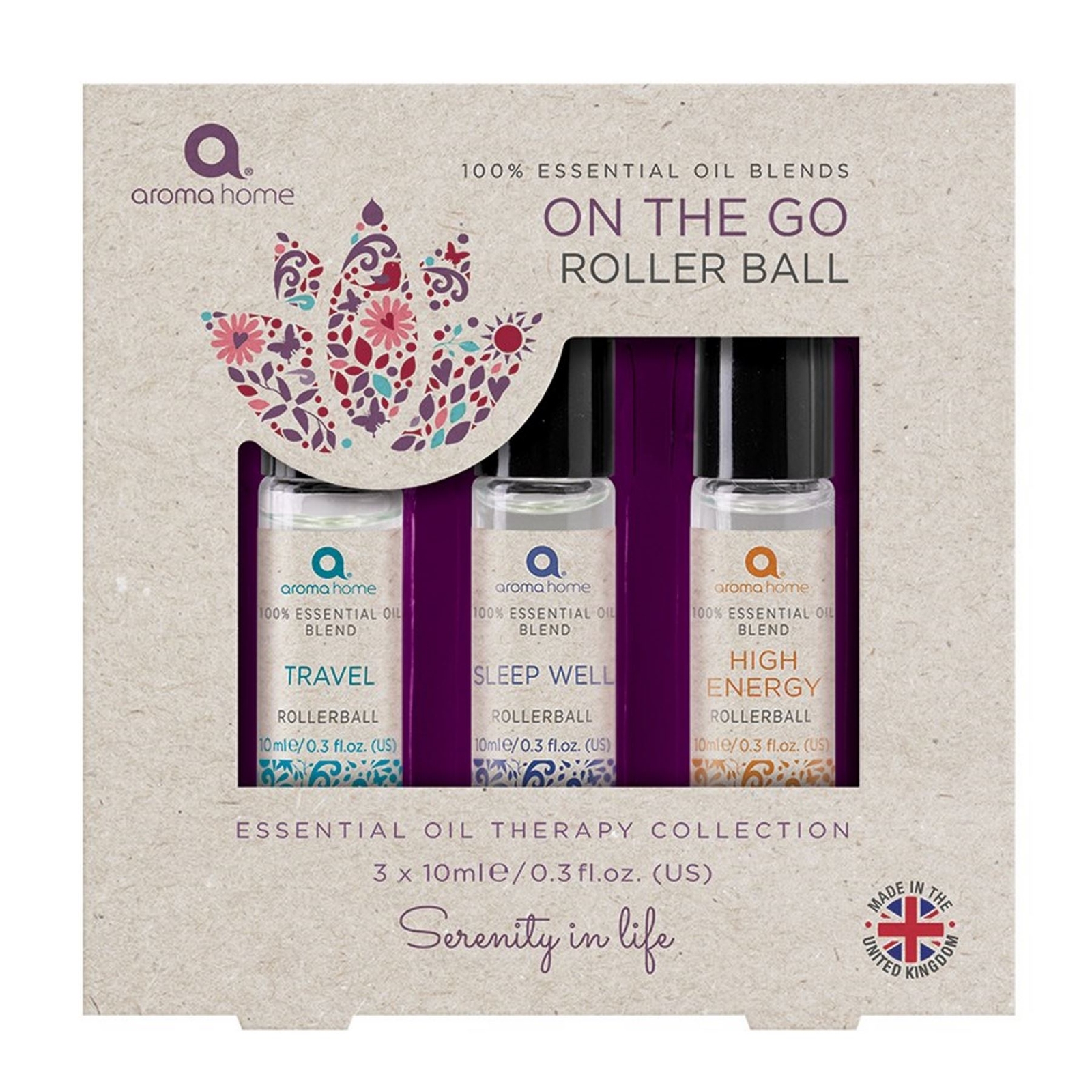 Roller Bottles Essential Oils On The Go Pulse Point 3x10ml Set Aroma Home