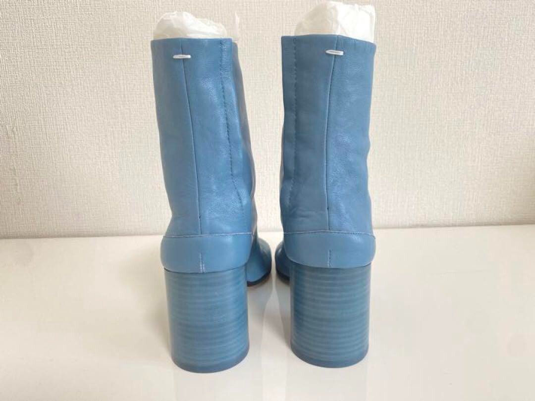 Maison Margiela Tabi Boots 35 Gray Blue Leather Made in Italy