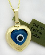 EVIL EYE DOUBLE SIDE PENDANT 14k GOLD - New With Tag - GIFT BOX INCLUDED