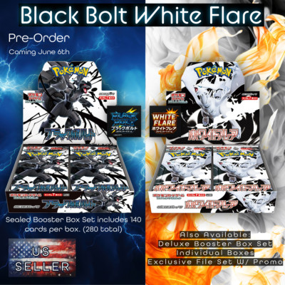 Black Bolt & White Flare Booster Box Set Pre Order Pokemon
