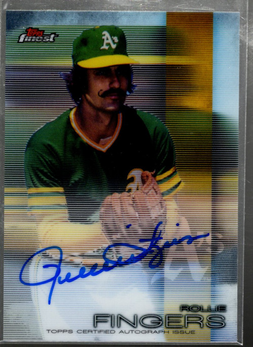 Rollie Fingers #FA-RF Baseball Cards 2016 Topps Finest Autographs trading card — raw and PSA graded price guide