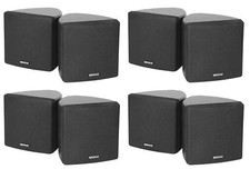 8 Rockville Cube 3.5" 30w RMS Black Home Theater Wall Speakers Swivel Brackets