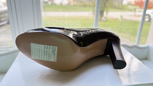 Coach Hillary Womens Slip On Block Heel Buckle Pumps Brown Patent Leather Size 6 - Picture 4 of 8