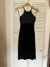 JUICY COUTURE Women’s Size 0 Dress Sheath Dress Spaghetti Strap Black Velour