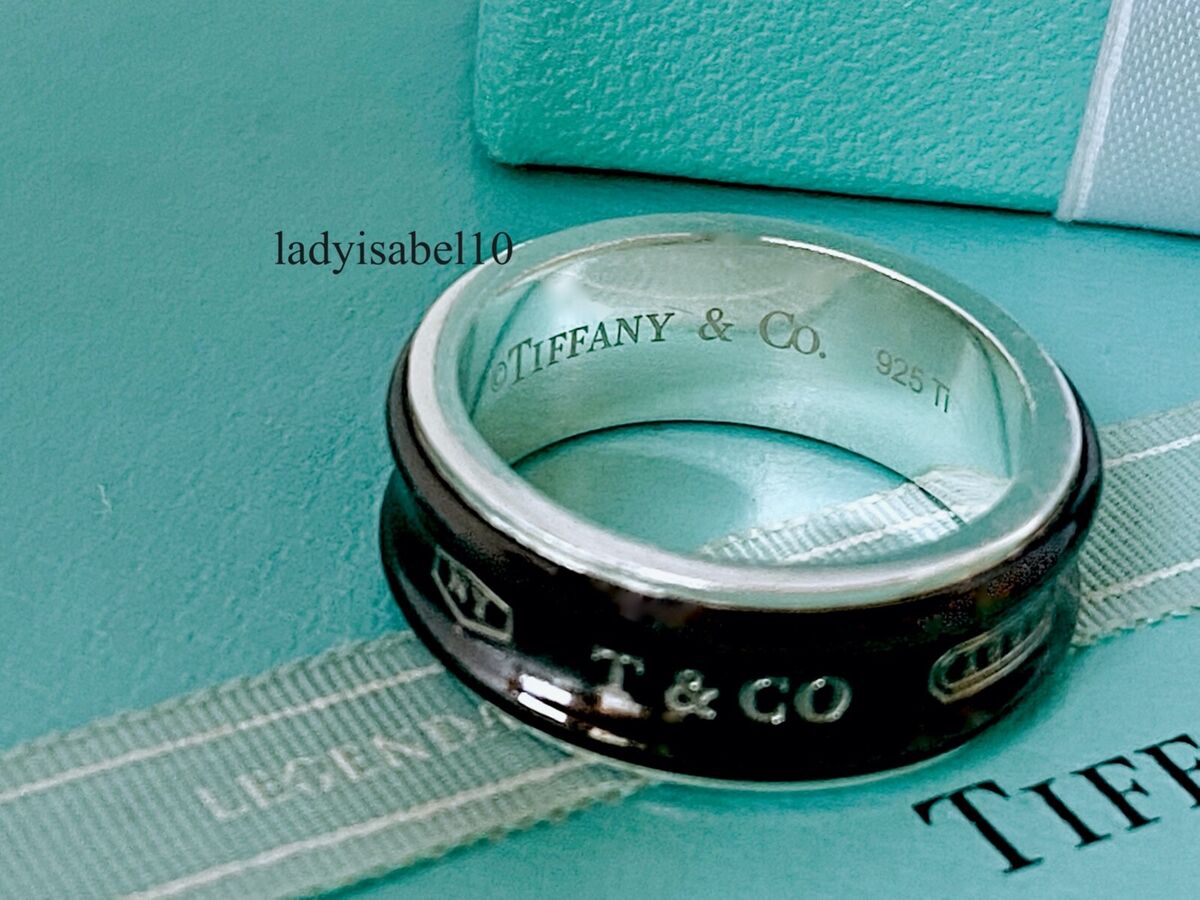 Tiffany & Co 1837 Size 4.25 Wide Band Ring Black Titanium Tiffany & Co 1837 Size 4.25 Wide Band Ring Black Titanium