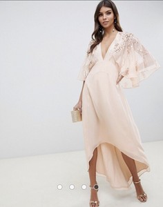 asos embellished cape dress