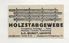 59/569 ANZEIGE AUS EINER ZEITUNG JAHR 1925 HOLZSTABGEWEBE LEHRTE K&Ouml;NIGSBERG