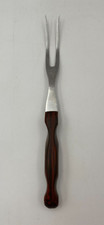 Cutco #27 Stainless Steel Lt Brown Swirl Handle Meat Fork Made in USA