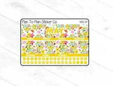 1005-3C~~May 8.5X11 Monthly View Kit Planner Stickers.