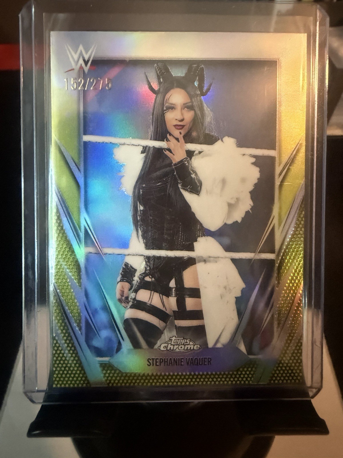 2026 Topps Chrome WWE - Stephanie Vaquer #74 Yellow Refractor /275