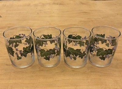 Vintage Corelle Callaway Ivy Coordinates 4 New Juice 3.5 Inch Glasses (I)