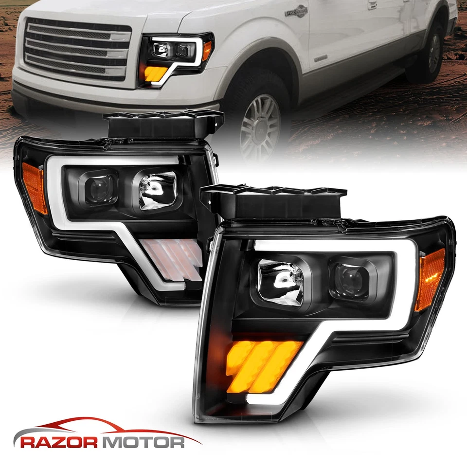 For 2009-2013 Ford F150 LED Projector Black Headlights Foto 4 de 4