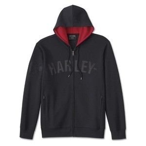 Rare Harley Davidson Charred Up Zip Up Hoodie Mens 2XL Limited Edition Red Hood