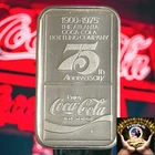 VINTAGE Coca-Cola 75th Anniversary 1 oz .999 Fine Silver Bar 1900-1975
