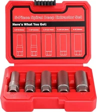 TOPEC 5-Piece Spiral Type Deep Extractor Set, Spark Plug Easy-out Set, for Re..
