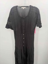 Pre-Owned LoveShackFancy Black Size Medium Maxi Short Sleeve Dress