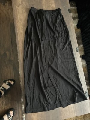 Casual Corner Annex Black  Long Straight  Skirt PP Petites Stretch 30 inches 