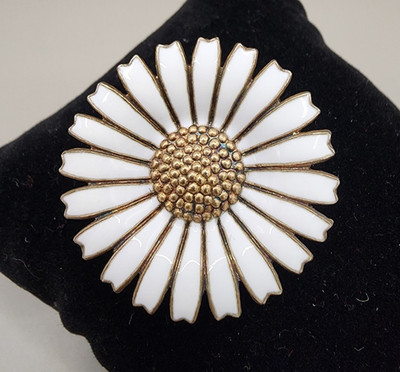 Vintage Anton Michelsen for Georg Jensen Era 925S Sterling Silver Daisy Brooch