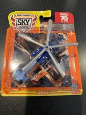 Matchbox Skybusters 2023 Air Blade Helicopter 5/32 Blue 70 Years Card