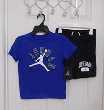 NWT 2pc Jordan Racer Blue Logo Shirt  Shorts Set sz 6