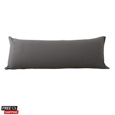 Elegant 21"x54" Charcoal Grey Microfiber Body Pillow Cover with Zipper Closure