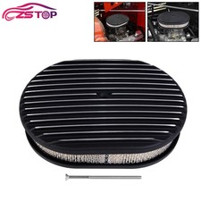 12 Full Finned Air Cleaner Set 4-barrel Carburetor 5-18 Neck Washable Filter