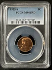 1955-S  1C RD Lincoln Wheat One Cent  PCGS MS66RD   57507845